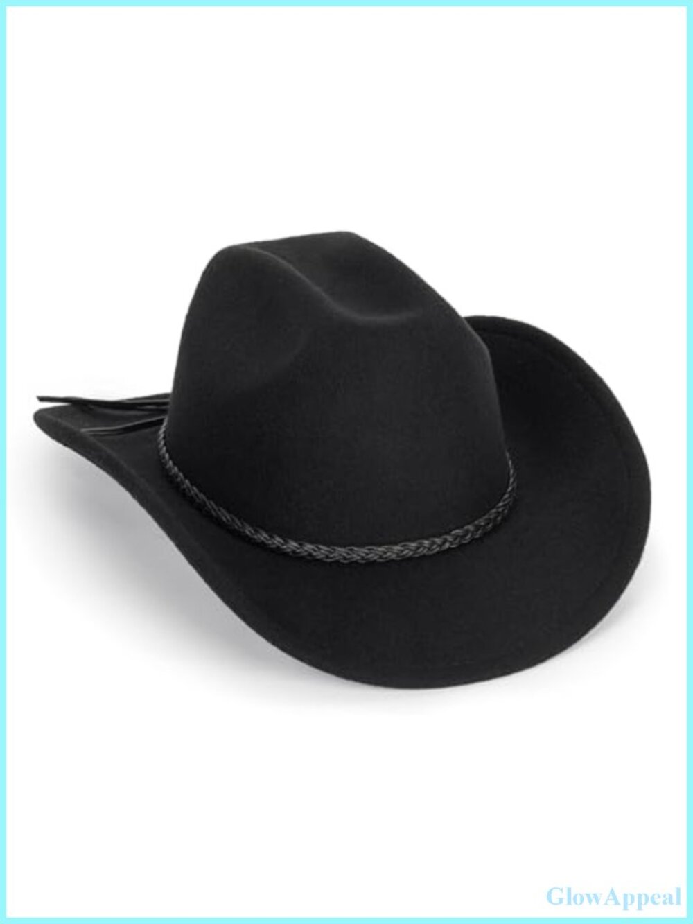 Western Cowboy Hat Wide Brim Fedora with Rope Band Cotton Polyester